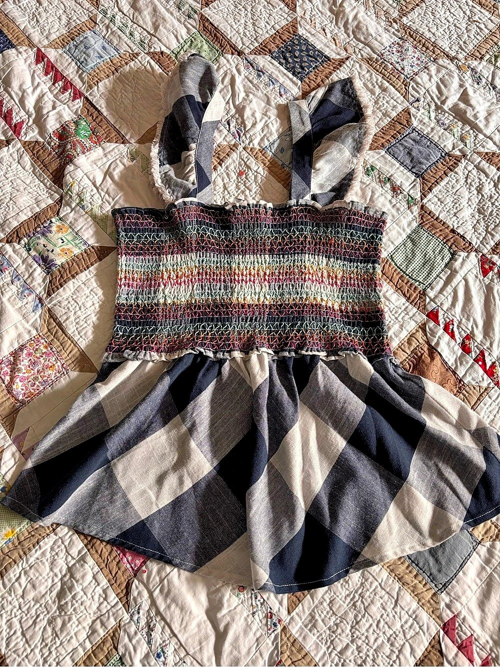 THML Checkered shirt in Navy & Multicolor Size Medium
